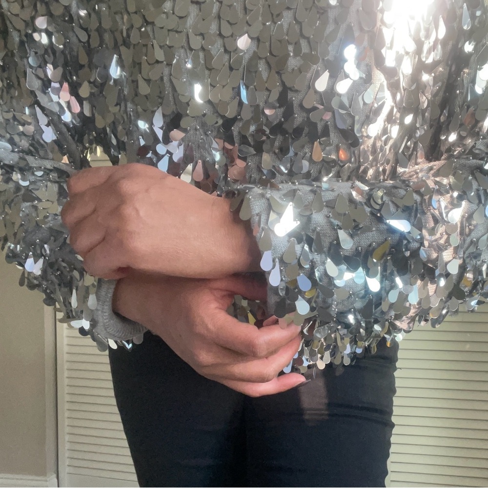 Michael Kors Silver Sequin Sweater